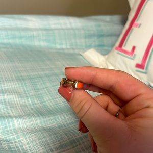 H trendy Orange ring size 6